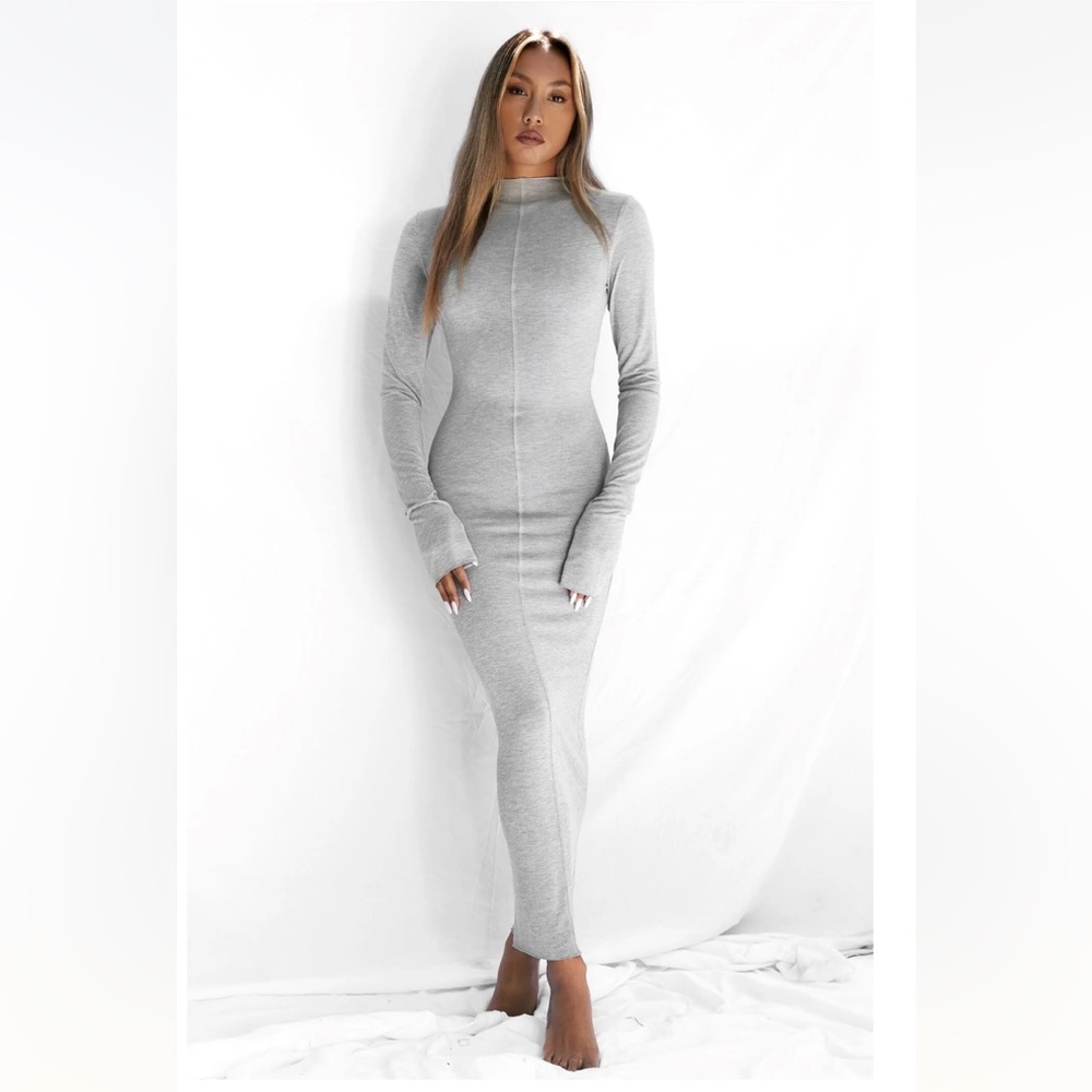 All Things Golden The Modal L/S Midi Dress Size XS - Mid Gray- Limited Edition